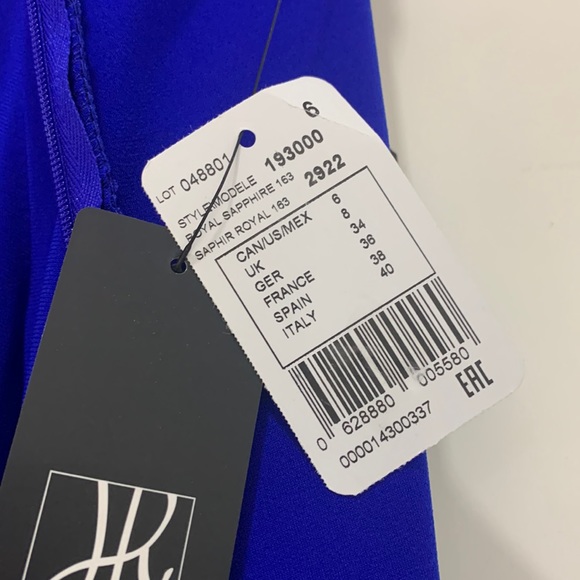 NWT🌸Made in🇨🇦Stunning Royal Blue Long Pleated Sleeves Dress - Picture 10 of 14